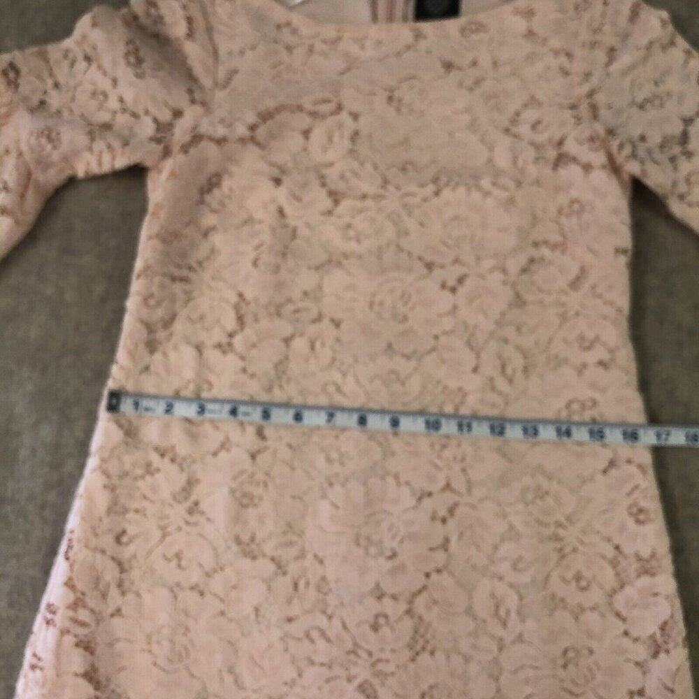 Vince Camuto Womens Sz 6 Lace Floral Flared Bell Sleeves Pink Peachy Shift Dress - Picture 10 of 12